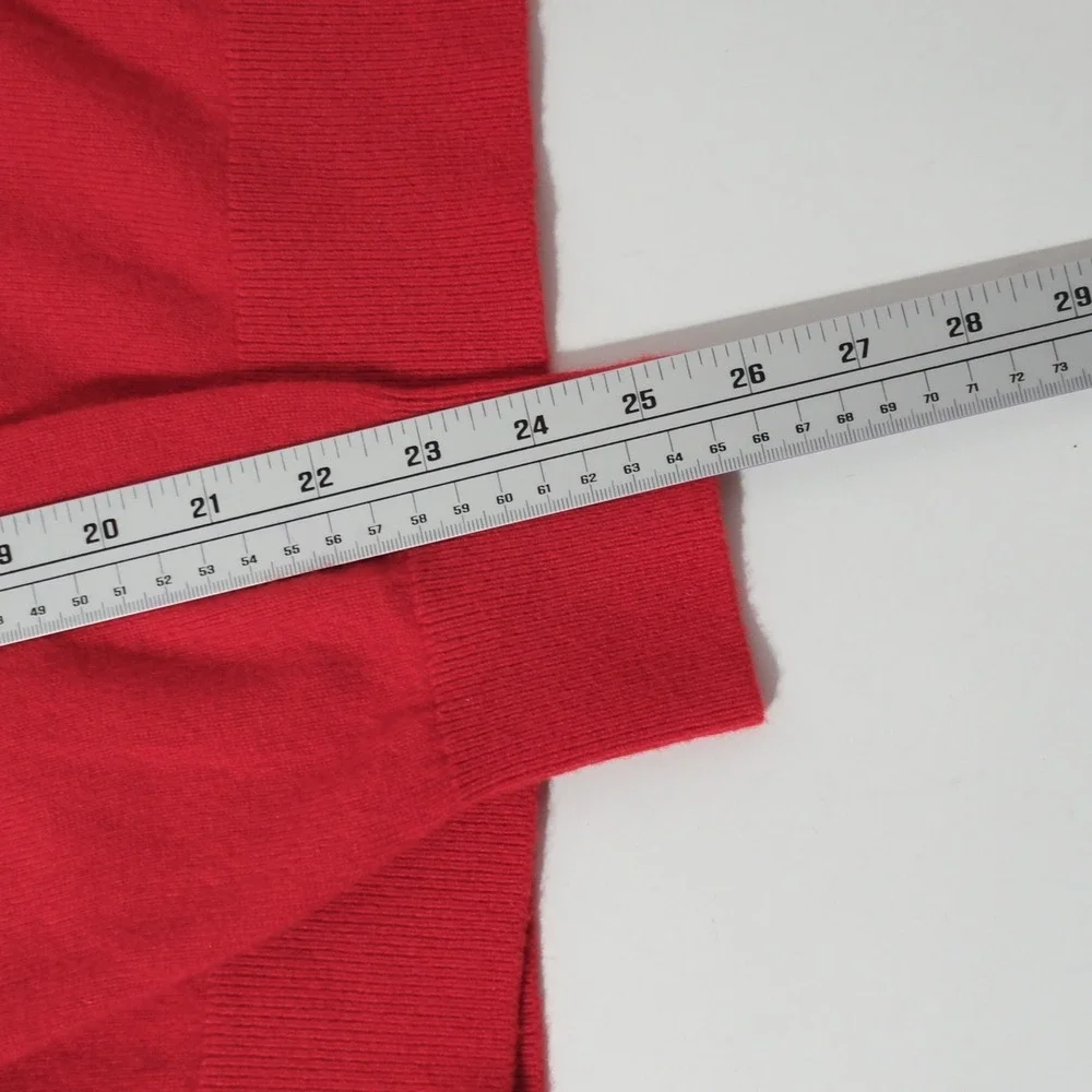 Cremieux Mens XL Luxury 100% Cashmere V Neck Sweater Red Pullover